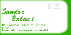 sandor balasi business card